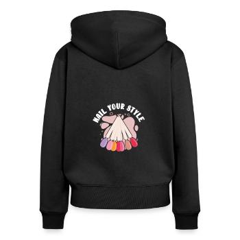 Get to the heart of your style - Women's Premium Organic Zip Hoodie - black - Back - Julia (174cm)