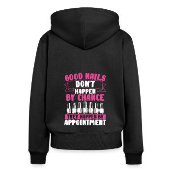 Good nails don't come by chance; - Women's Premium Organic Zip Hoodie - black - Back - Julia (174cm)