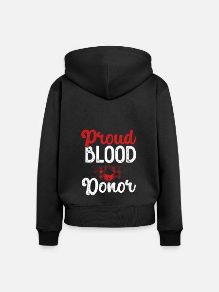 Stolzer Blutspender - Frauen Premium Bio Zip Hoodie - Schwarz