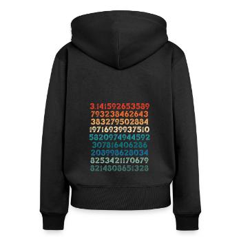 Nombres Pi dans de nombreuses couleurs - Sweat à capuche zippé Premium bio Femme - noir - Dos - Julia (174cm)