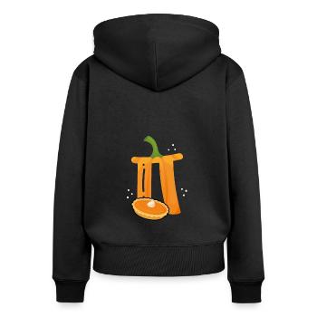 Pi comme un gâteau - Sweat à capuche zippé Premium bio Femme - noir - Dos - Julia (174cm)