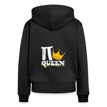 Reine Pi - Sweat à capuche zippé Premium bio Femme - noir - Dos - Julia (174cm)