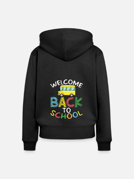 Schulkind Zurück Zur Schule - Frauen Premium Bio Zip Hoodie - Schwarz
