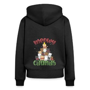 Griffoir de Noël avec étoile - Sweat à capuche zippé Premium bio Femme - noir - Dos - Julia (174cm)