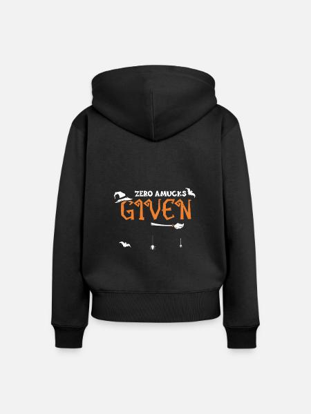 Zero Amucks Given - Halloween - Frauen Premium Bio Zip Hoodie - Schwarz
