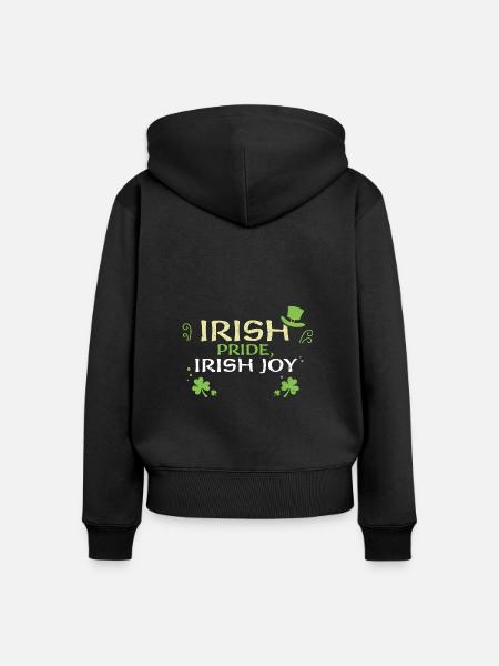 Irish pride, Irish joy - Frauen Premium Bio Zip Hoodie - Schwarz