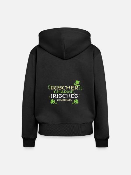 Irischer Charme, irisches Charisma - Frauen Premium Bio Zip Hoodie - Schwarz