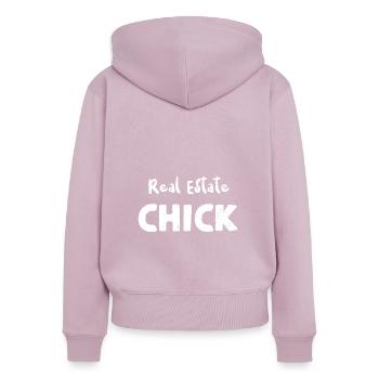Real Estate Chick - Employee - Women's Premium Organic Zip Hoodie - dusky pink - Back - Julia (174cm)