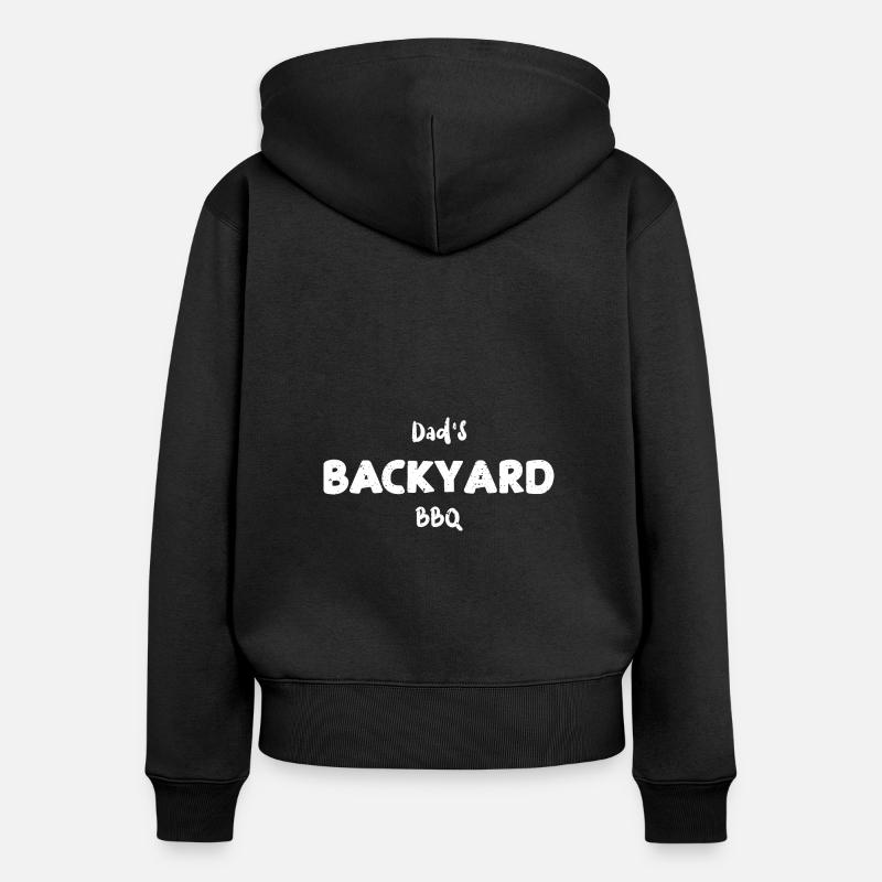 Dad's Backyard BBQ - BBQ - Frauen Premium Bio Zip Hoodie - Schwarz