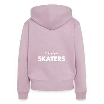 Patineurs de la vieille école - Patinage - Sweat à capuche zippé Premium bio Femme - rose poudré - Dos - Julia (174cm)
