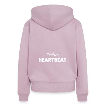 Triathlon Heartbeat - Sports - Sweat à capuche zippé Premium bio Femme - rose poudré - Dos - Julia (174cm)
