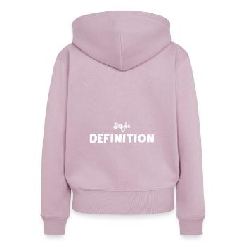 Single Definition - Marriage - Frauen Premium Bio Zip Hoodie - Altrosa - Hinten - Julia (174cm)