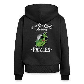 Just A Girl Who loves pickles Shirt Women Gifts - Women's Premium Organic Zip Hoodie - black - Back - Julia (174cm)