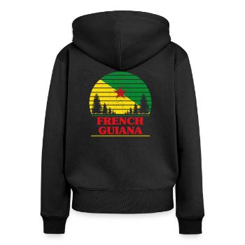 Französisch-Guayana - Frauen Premium Bio Zip Hoodie - Schwarz - Hinten - Julia (174cm)