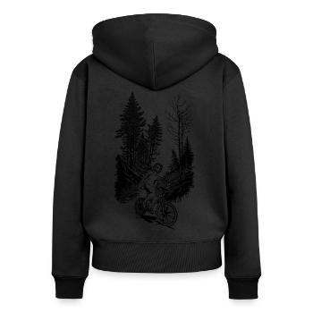Design for unforgettable bike tours in nature - Women's Premium Organic Zip Hoodie - black - Back - Julia (174cm)