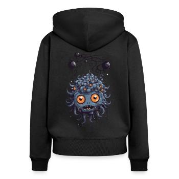 Slimy Darkness Monster Cute Creature - Women's Premium Organic Zip Hoodie - black - Back - Julia (174cm)