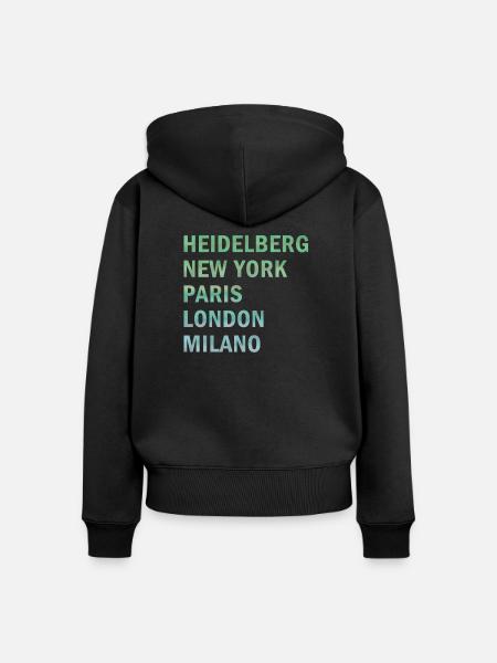 Metropole Heidelberg - Frauen Premium Bio Zip Hoodie - Schwarz