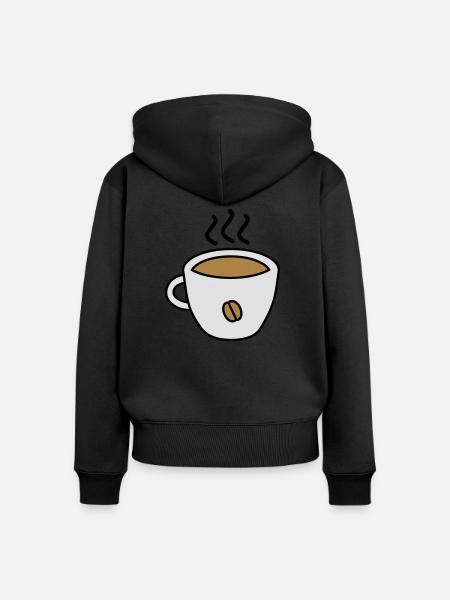 coffee - Frauen Premium Bio Zip Hoodie - Schwarz