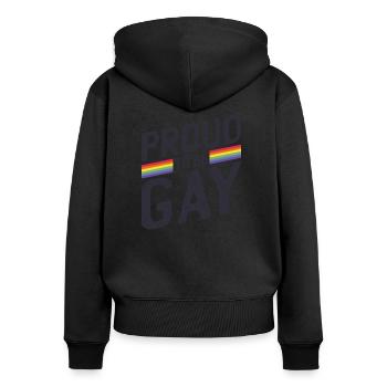 Gay Gay Homo Pride Fier Csd Cadeau Fierté - Sweat à capuche zippé Premium bio Femme - noir - Dos - Julia (174cm)