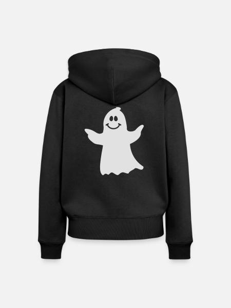 Gespenst - Frauen Premium Bio Zip Hoodie - Schwarz