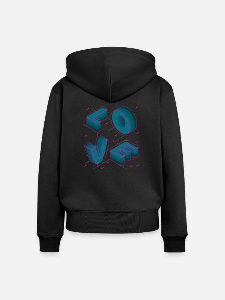 LOVE Diagramm - Frauen Premium Bio Zip Hoodie - Schwarz