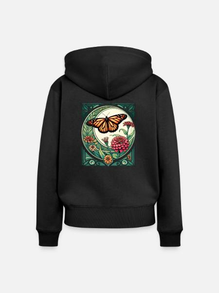 Monarch - Frauen Premium Bio Zip Hoodie - Schwarz