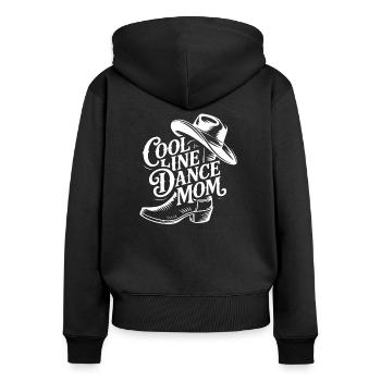 Line Dance Mom Line Dance Mom Cadeau - Sweat à capuche zippé Premium bio Femme - noir - Dos - Julia (174cm)
