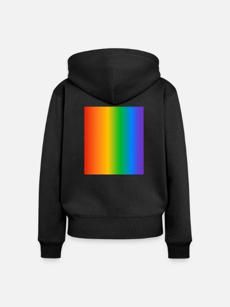 Regenbogen Farbverläufe Farben - Frauen Premium Bio Zip Hoodie - Schwarz