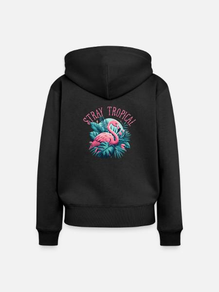 Stray Tropical - Frauen Premium Bio Zip Hoodie - Schwarz