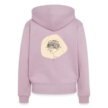 Frauen blühen - Frauen Premium Bio Zip Hoodie - Altrosa - Hinten - Julia (174cm)