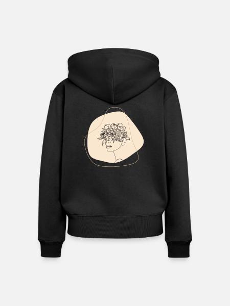 Frauen blühen - Frauen Premium Bio Zip Hoodie - Schwarz
