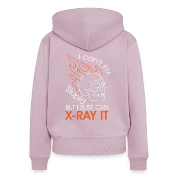 Radiologie - Sweat à capuche zippé Premium bio Femme - rose poudré - Dos - Julia (174cm)