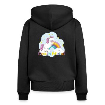 unicorn death metal - Women's Premium Organic Zip Hoodie - black - Back - Julia (174cm)