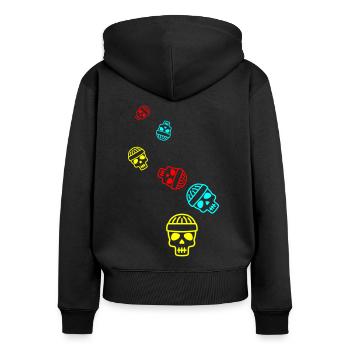 Skull kopf icon - Frauen Premium Bio Zip Hoodie - Schwarz - Hinten - Julia (174cm)