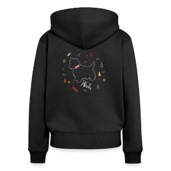 WINTER DOG COLLECTION - Sweat à capuche zippé Premium bio Femme - noir - Dos - Julia (174cm)