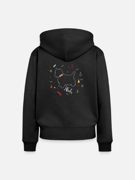 WINTER DOG COLLECTION - Frauen Premium Bio Zip Hoodie - Schwarz