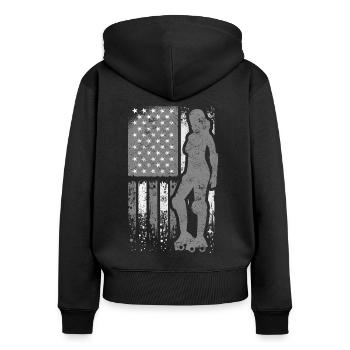 Rollschuhe Laufen Roller Skates - Frauen Premium Bio Zip Hoodie - Schwarz - Hinten - Julia (174cm)