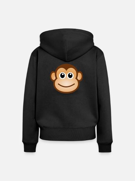 Affengesicht Geschenkidee - Frauen Premium Bio Zip Hoodie - Schwarz