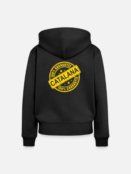 100% Garantie "Katalanisch" - Frauen Premium Bio Zip Hoodie - Schwarz