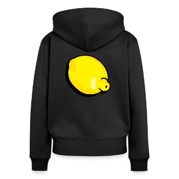 citron lime citron veggie Veggie agrumes - Sweat à capuche zippé Premium bio Femme - noir - Dos - Julia (174cm)