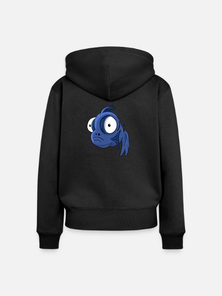 Fisch - Frauen Premium Bio Zip Hoodie - Schwarz