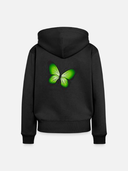 Ein schöner Schmetterling - Frauen Premium Bio Zip Hoodie - Schwarz