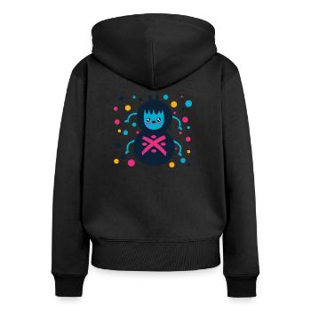 cute spider, gift, spinner - Women's Premium Organic Zip Hoodie - black - Back - Julia (174cm)