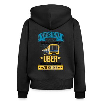 Modellbau Opa Modelleisenbahn Eisenbahner Geschenk - Frauen Premium Bio Zip Hoodie - Schwarz - Hinten - Julia (174cm)