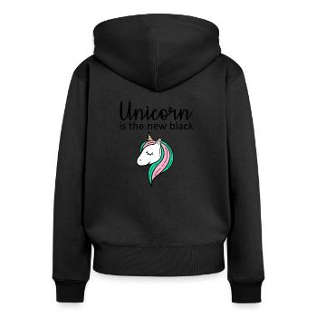 Unicorn is the new black - Women's Premium Organic Zip Hoodie - black - Back - Julia (174cm)
