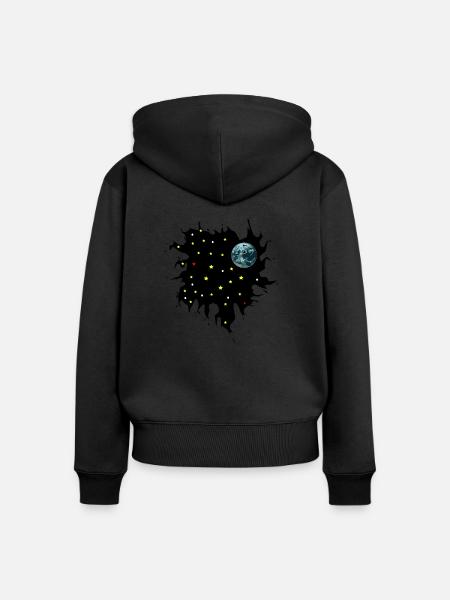 Galaxie - Frauen Premium Bio Zip Hoodie - Schwarz