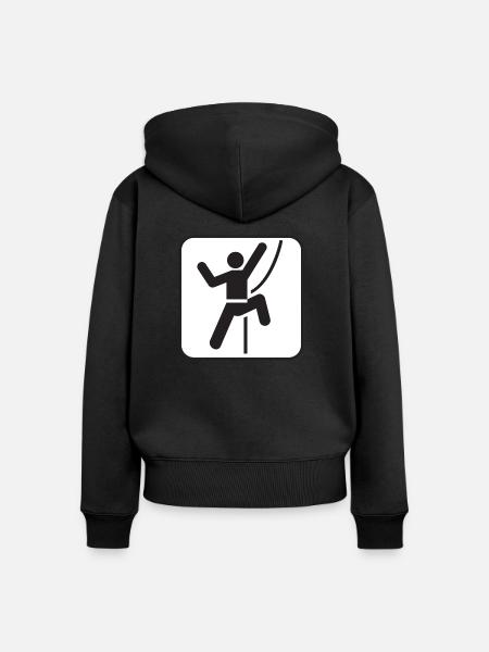 SeilKlettern - Frauen Premium Bio Zip Hoodie - Schwarz