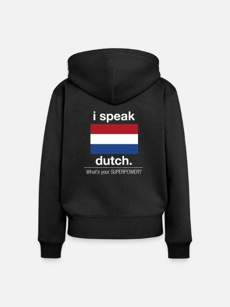 Holländische Superpower - Frauen Premium Bio Zip Hoodie - Schwarz