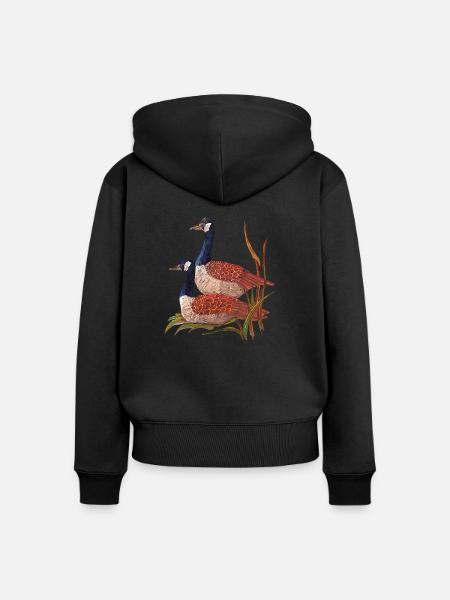 Vögel - Frauen Premium Bio Zip Hoodie - Schwarz