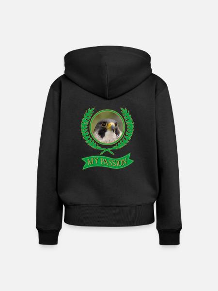 Wanderfalke. Meine Passion - Frauen Premium Bio Zip Hoodie - Schwarz